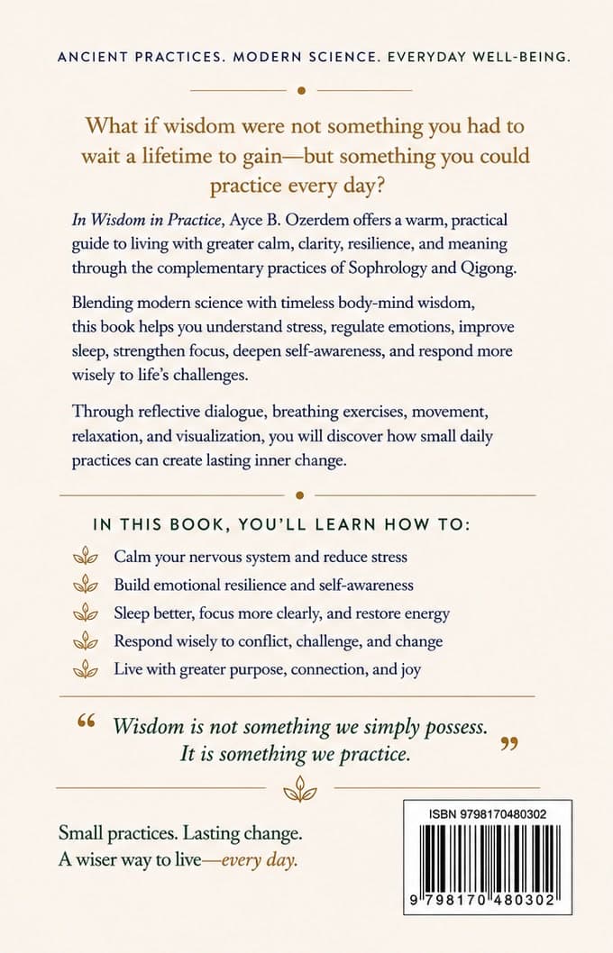 Back cover of Wisdom in Practice